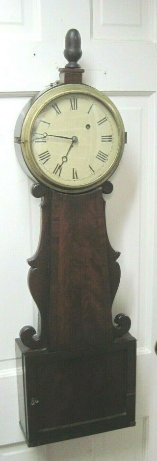 Antique First Quarter Of The 19th Century Banjo Clock,  Weight Driven,  Santo Domi