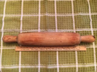 Vintage Primitive One Piece Wooden Rolling Pin Pin Farmhouse Country Decoration