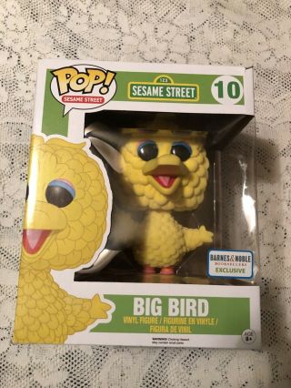Funko Pop Barns & Noble Exclusive Sesame Street Big Bird 6 Inch Flocked 10