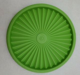 Vintage Tupperware Servalier Lid 808 - 25 Lime Green 6 5/8 " Round Replacement