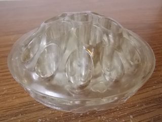 Vintage Antique Collectable Retro Glass Flower Frog Clear