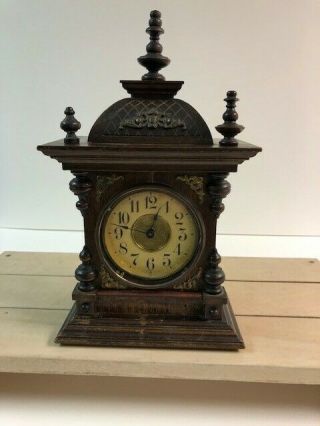 Small Oak Junghans Musical Mantle Clock For Restoration/ Repair