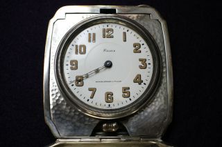 Sterling Silver Black Starr Frost 8 Day Folding Concord Travel Clock For Repair