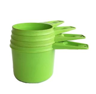 Tupperware Vintage Nesting Measuring Cups Apple Lime Green Partial Set Of 4