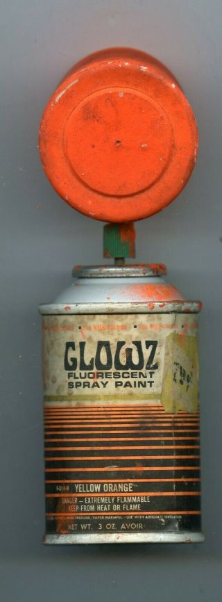 Vintage Glow Z Flourescent Small 3 Oz Spray Paint Can F314 - 4 Yellow Orange