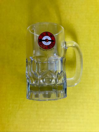 Vintage A&w Root Beer Red Bullseye Logo 6 " Heavy Glass Handled Float Mug 12 Oz