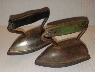 2 Antique Toy/miniature Dolly Irons From The 1920 