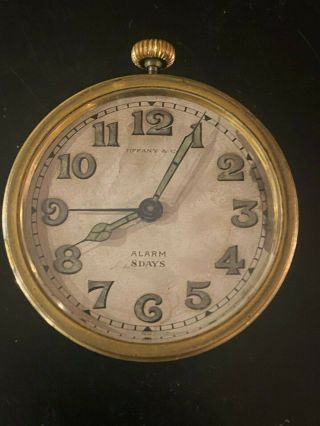Vintage Tiffany 8 Day Travel Alarm Watch,  Clock