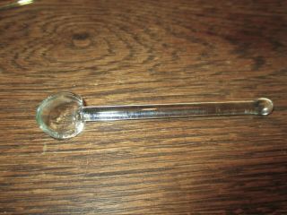 Vintage 3 1/2 " Glass Spoon Mustard Jar Dip Blown Glass