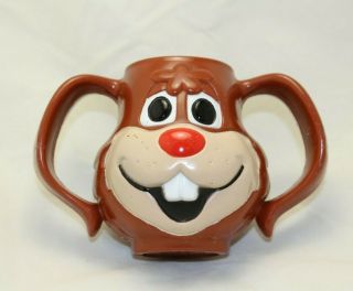 Vintage Nestle Quik Rabbit Mug Chocolate Milk Cup Bunny Face Ear Handles Usa