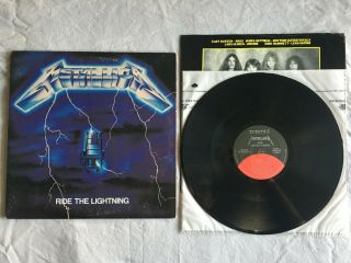 Metallica Ride The Lightning 1984 Elektra Vinyl Record Lp Thrash Metal Vg
