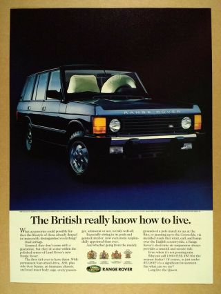 1994 Range Rover Classic Color Photo Vintage Print Ad
