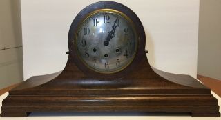 23.  5 " Gustav Becker Mahogany Mantle Clock P18 Movement Westminster Chime 2401246