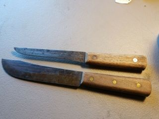 2 Vintage Robeson 12 Inch And Hammered Steel Carving Knives Kitchen Knifes