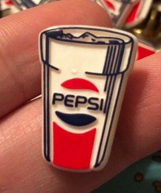 Vintage Pepsi Cola Advertising Plastic Cup Shaped Promo Lapel Pin