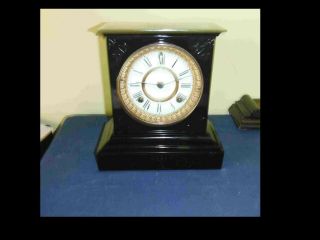 Ansonia Black Enameled Iron Cased Mantle Clock Dated 1882 Model Is Called Unique