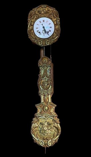 Antique 19th Century French Morbier Wag On Wall Clock