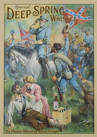 Deep Spring Whiskey Poster - Civil War - General Robert E.  Lee - Confederate