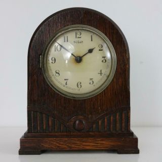 Small Bulle Electric Mantel Clock Art Deco Oak Case