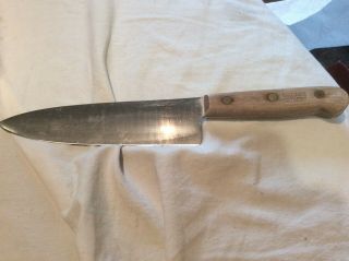Vintage Chicago Cutlery Wood Handle Butcher Knife 42s