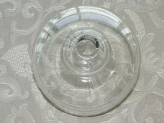 Vintage Heavy Glass Cheese Dessert Plate Replacement Dome Lid Cover Dia 6.  5 "