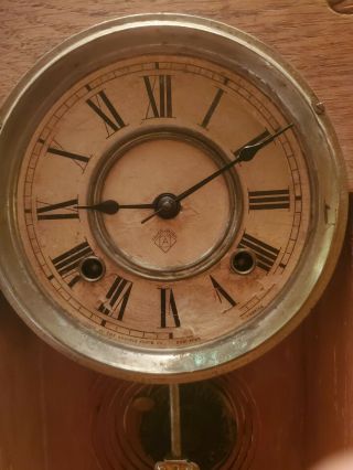 Antique Ansonia Brass Mantle Clock 2