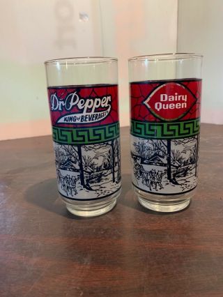 Dr Pepper King Of Beverages Dairy Queen Stained Glass Drinking Glass,