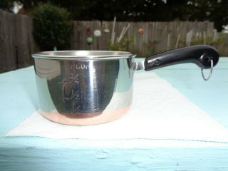 1801 Revere Ware Copper Clad Bottom 1 Cup Butter Warmer Measuring Cup