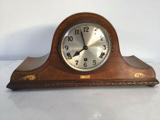 French Art Deco Westminster Chime Mahogany Mantle Clock For Restore