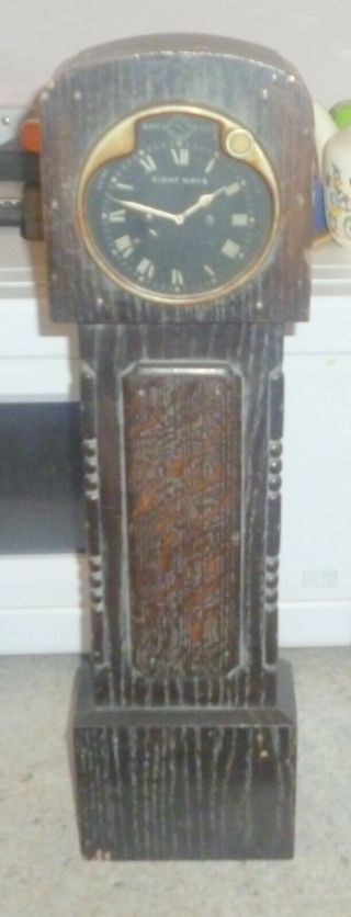 Rare Heavy 8 Day 15 Inch Longase Miniature Grandfather Clock