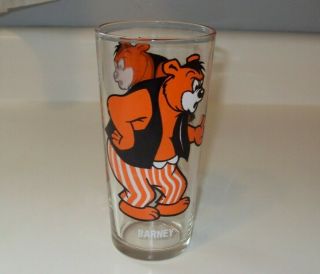 Barney Bear Pepsi Collector Series Drinking Glass 1975 Mgm Inc.  Irritated Crabby