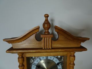 Vintage Oak Daniel Dakota Wall Clock with Quartz Movement (Pendulum Brass Decal) 3
