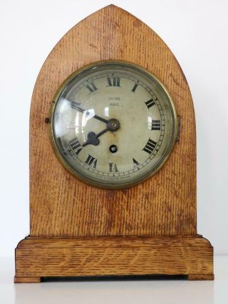 Bracket Or Mantel Clock Single Fusee Oak Lancet Case Made By Tameside
