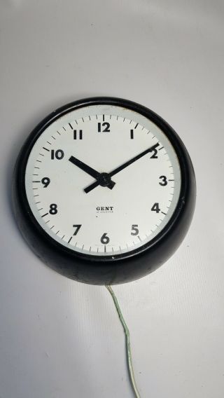 Vintage Gent Of Leicester Industrial 8 " Bakelite Mains 200/250v Wall Clock