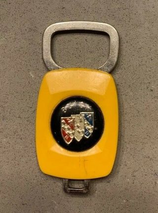 Buick Keychain Key Ring Ad Promo Vintage Yellow Plastic & Metal Kj