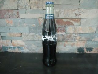 Full Coca - Cola Canadian Maple Bottle - Blue Bottle Cap - Canada Only - Scarce Item