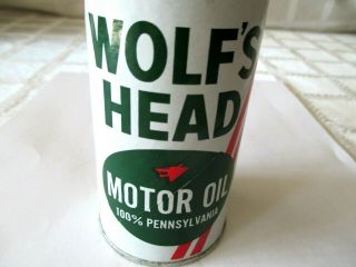 VINTAGE WOLFS HEAD MOTOR OIL FIBER CAN - TOY COIN BANK - 4 