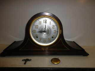 Plymouth Clock Company 8 - Day Tambour Style Mantel Clock (z23b) Bim Bam