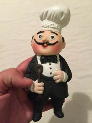 Vintage 1980s Magic Chef Rubber Coin Bank Advertising Mascot Toy Cool