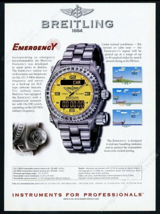 1998 Breitling Emergency Watch Photo Vintage Print Ad