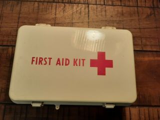 Rare Vintage Collectible First Pac - Kit Medical First Aid Kit Plastic White