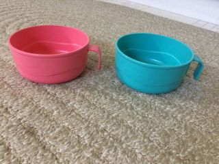 Tupperware Toddler Feeding Bowls W/ Handles 2551a Child Baby Microwave Usa Food