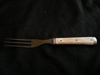 Antique Civil War Era - Bone - Handle Pewter Three Prong Fork