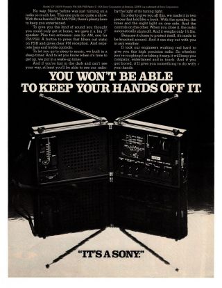 1976 Sony Of America Model Icf - 7800w Portable Fm/am/psb 3 - Band Radio Print Ad