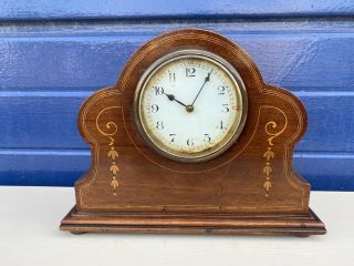 Antique Mantle Clock,  Enamel Face,  Inlaid Case,  French Movement,  Order
