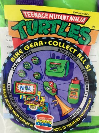 Vintage Teenage Mutant Ninja Turtle 1993 Burger King Bike Pouch