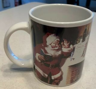 Mug Cup 1997 Ceramic Coca Cola Coke Santa Claus Holiday Christmas Collectible