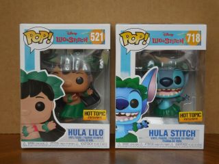 Funko Pop Disney Hula Lilo And Hula Stitch Vinyl Figures (set Of 2)
