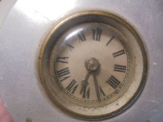 Vintage Watchman ' s Time Clock NO KEY Half Leather Case Old Unknown 43125 2