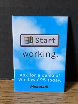 Vintage - Rare - Start Microsoft Windows 95 Demo Release Promotional Button
